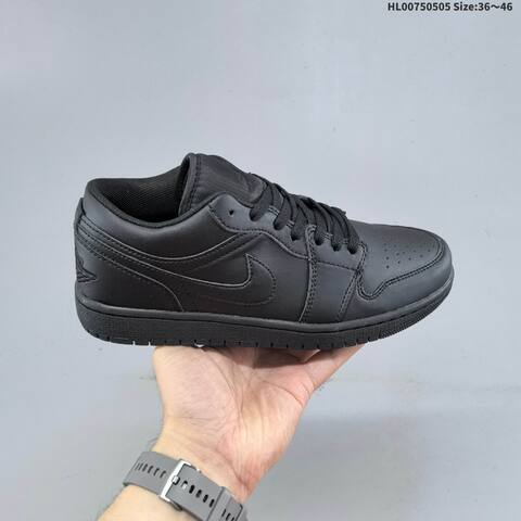 Jordan Air Jordan 1 Low Triple Black 36 46 Casual - Unisex (BS-66041)