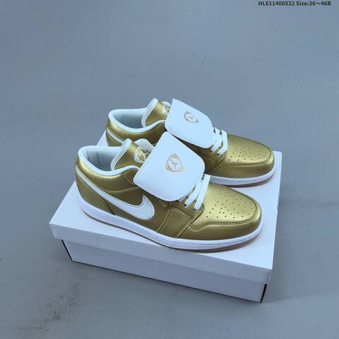Jordan Air Jordan 1 Low Gold White EU 36-46 Basketball - Unisex (BS-65903)