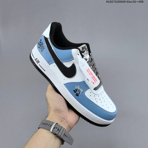 Nike Air Force 1 07 LV8 Stussy White University Blue Black Silver EU 36-45 Sneaker - Unisex BS-59930
