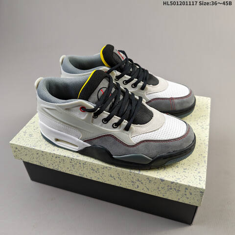 Jordan Air Jordan 4 RM White Grey Black Yellow And Brown Dark Brown Cream EU 36-45 Lifestyle - Unisex (BS-63579)