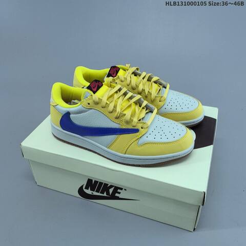 Jordan Air Jordan 1 Low x Travis Scott Black White Olive Blue Mixed Colorways EU 36-46 Casual - Unisex (BS-67107)