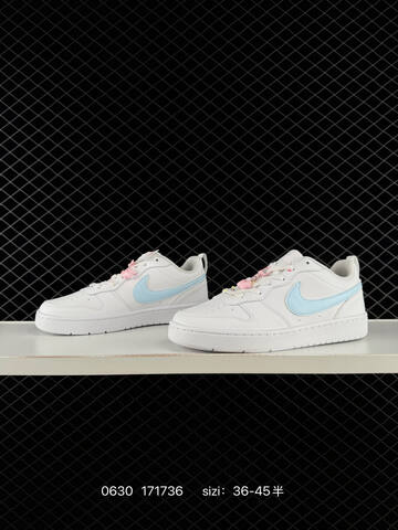 Nike Court Borough Low 2 White Light Blue Pink EU 36-45 Skate Shoe - Unisex (BS-70517)
