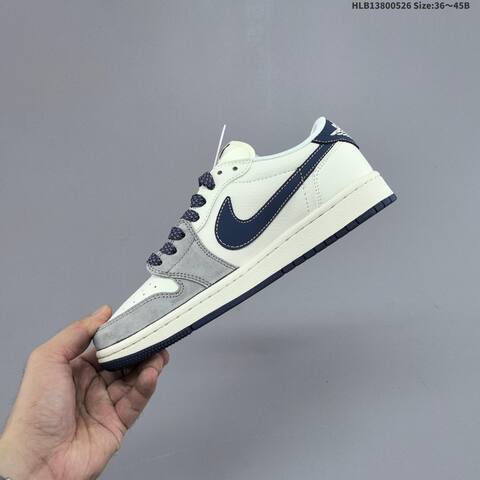 Nike Air Jordan 1 Low Cream Gray Navy Burgundy EU 36-45 Lifestyle - Unisex (BS-65864)