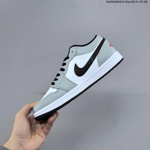 Jordan Air Jordan 1 Low Light Smoke Grey White Black 35 5-47 5 Casual - Unisex (BS-66230)