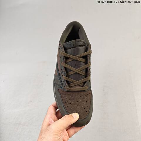 Nike Air Jordan 1 Low Travis Scott Brown Black Olive 36 46B Casual - Women's (BS-63242)