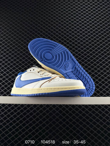 Jordan Air Jordan 1 Low OG SP Fragment Design x Travis Scott White Black Beige Blue EU 35-45 Sneaker - Unisex (BS-81080)