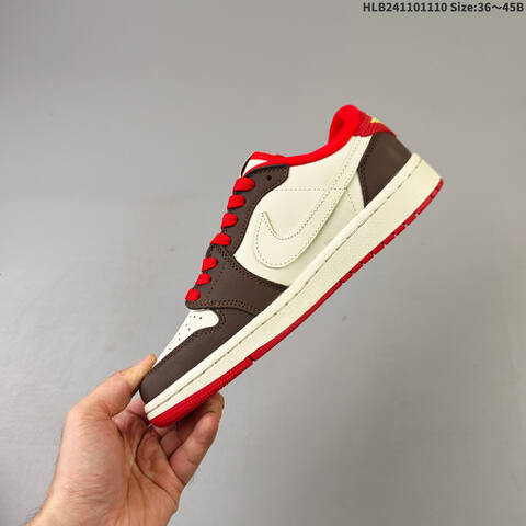 Jordan Air Jordan 1 Low x Travis Scott Brown White Red EU 36-45 Casual - Unisex (BS-63868)