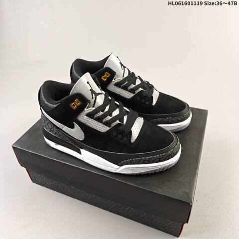 Jordan Air Jordan 3 Retro CK4348-007 Black Silver White EU 36-47 Basketball - Unisex (BS-63438)