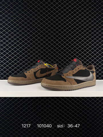 Jordan Air Jordan 1 Low OG SP Travis Scott Black Brown Dark Grey Red EU 36-47 Sneaker - Unisex BS-80047