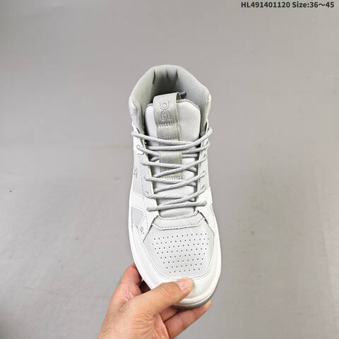 On THE ROGER Clubhouse Mid Light Grey White EU 36-45 Sneaker Casual Sneakers - Unisex (BS-69800)