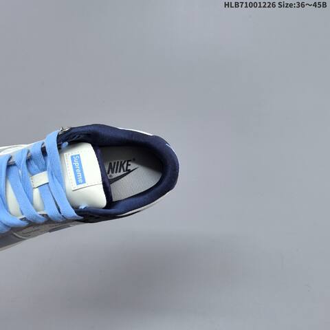 Nike SB Dunk Low Supreme White Grey Light Blue Navy Blue EU 36-45 Skate Shoe - Unisex BS-62408