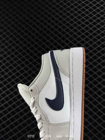 Jordan Air Jordan 1 Low White Light Grey Navy Brown EU 36-46 Sneaker - Unisex BS-81077