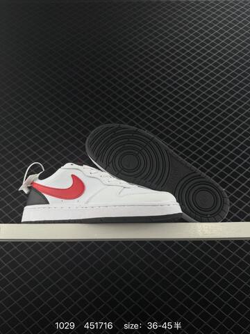 Nike Court Borough Low White Black Red EU 36-45 5 Casual - Unisex (BS-74481)