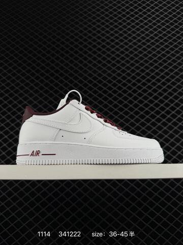 Nike Air Force 1 07 Low White Burgundy 36-45 Lifestyle - Unisex (BS-74213)