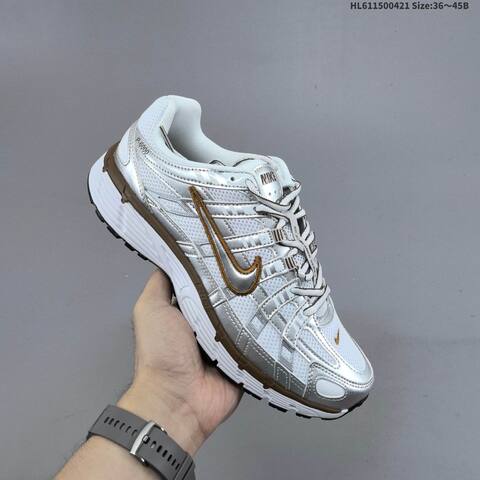 Nike P-6000 White Silver Brown Gold EU 36-45 Running Shoe - Unisex BS-60600