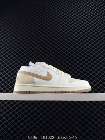 Jordan Air Jordan 1 Low IB8855 121 White Beige Tan Cream Gum Brown EU 36-46 Sneaker - Unisex (BS-81254)