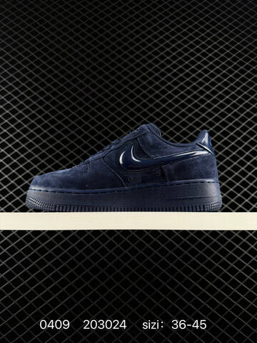 Nike Air Force 1 07 Low Midnight Navy Suede With Patent Navy Swoosh EU 36-45 Lifestyle - Unisex (BS-72224)