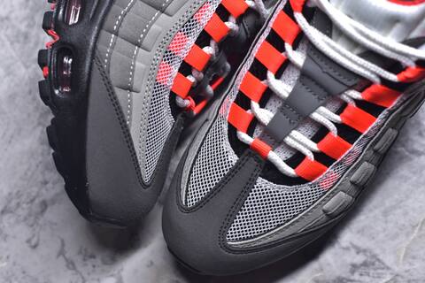 Nike Air Max 95 Grey Black White Bright Red Sneaker BS-59630