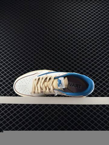 Jordan Travis Scott x Fragment Design x Air Jordan 1 Low OG White Blue Cream EU 36-46 Sneaker - Unisex BS-81267