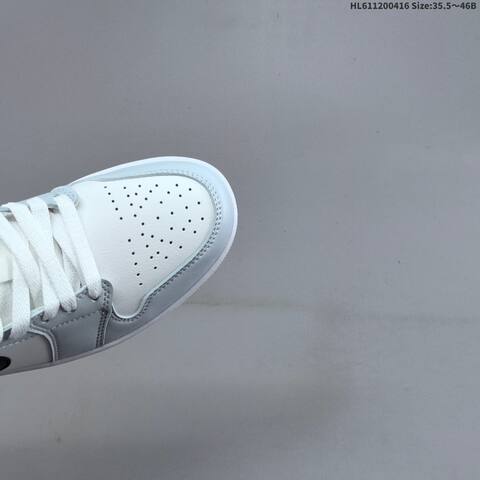 Jordan Air Jordan 1 Low White Light Grey Black 35 5-46 Casual - Unisex (BS-66171)