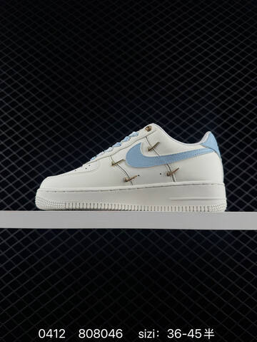 Nike Air Force 1 FV3654-311 Sail White With Light Blue Accents Gold Mini Swoosh Details EU 36-45 Lifestyle - Unisex (BS-72157)