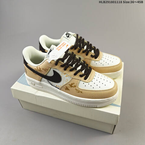 Nike Air Force 1 Low Tan Brown White Off White EU 36-45 Sneaker - Unisex (BS-63533)