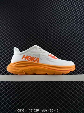 HOKA ONE ONE Clifton 10 White Orange EU 36-45 Running Shoe Running Sneakers Unisex BS-86488