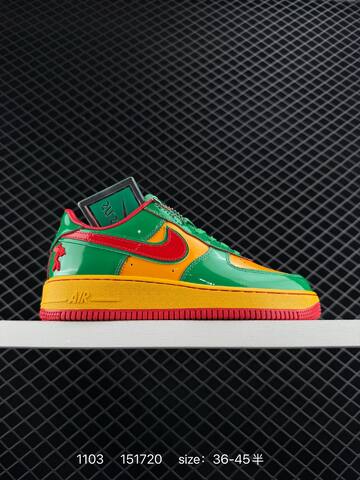 Nike Air Force 1 07 Green Yellow Red EU 36-45 Lifestyle - Unisex (BS-74389)