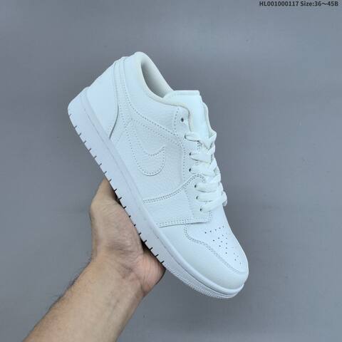 Jordan Air Jordan 1 Low Triple White 36 45 Basketball - Unisex (BS-66952)