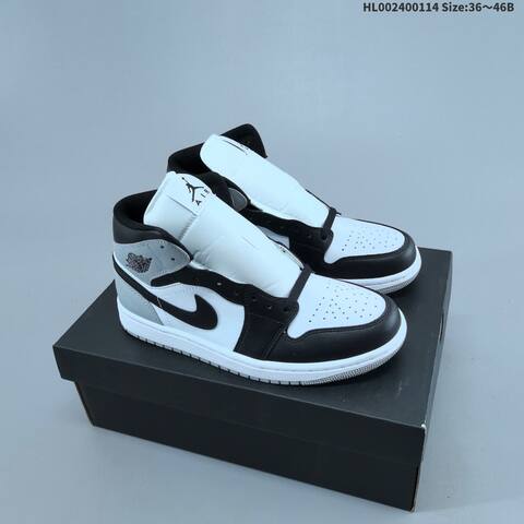 Jordan Air Jordan 1 Mid Barons White Black Grey EU 36-46 Basketball - Unisex (BS-66982)