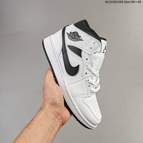 Jordan Air Jordan 1 Mid White Black EU 36-45 Basketball - Unisex (BS-62820)