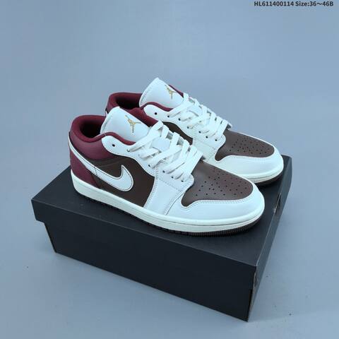 Jordan Air Jordan 1 Low Shattered Backboard Brown-white-burgundy EU 36-46 Casual - Unisex (BS-66970)