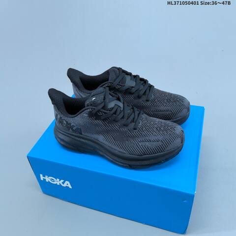 HOKA ONE ONE Clifton 9 Light Grey White Black EU 36-47 Running Shoe Running Sneakers - Unisex (BS-69364)