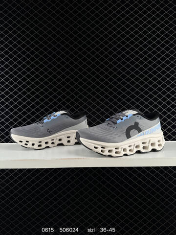 On Cloudmonster Grey Ivory Light Blue Black EU 36-45 Running Shoe Running Sneakers - Unisex BS-85161