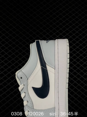 Jordan Air Jordan 1 Low White Light Grey Dark Navy EU 36-45 Sneaker - Unisex BS-79693