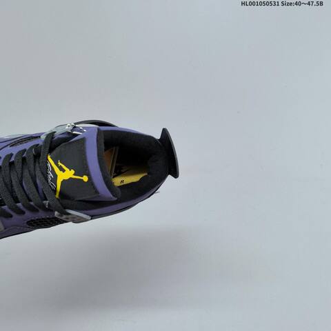 Jordan Air Jordan 4 Retro OG Imperial Purple Black Grey Yellow EU 40-47 5 Basketball - Men's (BS-65837)