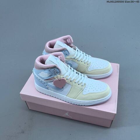 Jordan Air Jordan 1 Mid Pastel Blue Pink Cream White EU 36 45 Casual - Unisex (BS-66015)