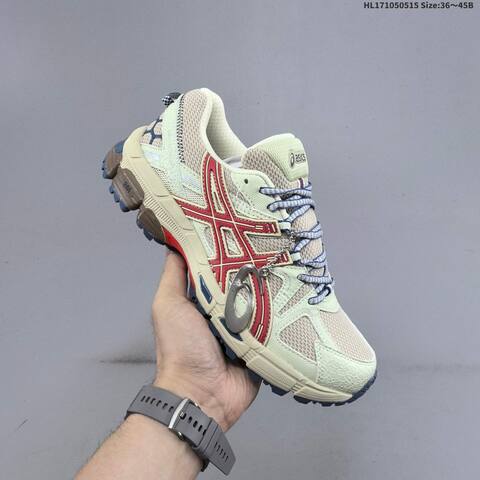ASICS GEL-KAHANA 8 Cream Beige Red Blue EU 36-45 Trail Shoe Trail Running Sneakers - Unisex BS-68837