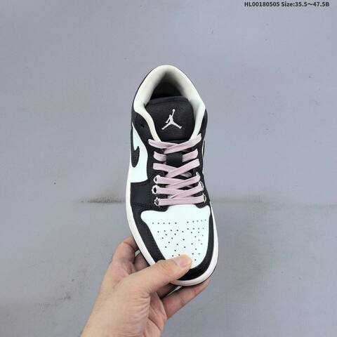 Jordan Air Jordan 1 Low SE Black White With Pale Pink Laces 35 5 47 5 Lifestyle - Unisex (BS-66034)