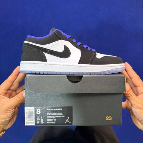 Jordan Air Jordan 1 Low 553558-108 White Black Dark Concord EU 41 Sneaker - Men s BS-87150