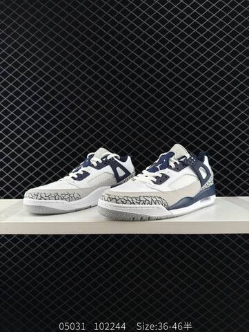 Jordan Spizike Low White Grey Navy EU 36-46 Basketball Shoe - Unisex BS-81273
