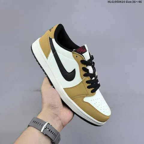 Jordan Air Jordan 1 Low White Black Tan EU 36-46 Casual - Unisex BS-66195