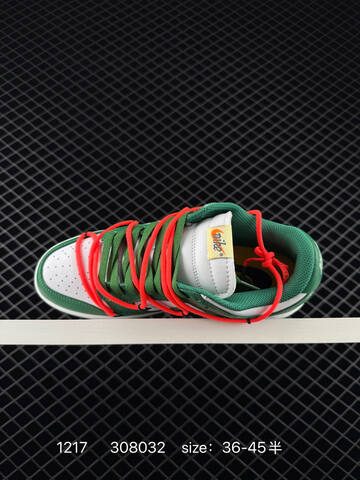 Nike SB Dunk Low x Off-White Green White Orange EU 36-45 Skate - Unisex (BS-73650)