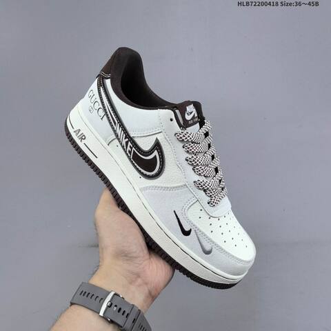 Nike Air Force 1 07 LV8 SS1979-023 Off White Dark Brown Burgundy EU 36-45 Sneaker - Unisex BS-60661