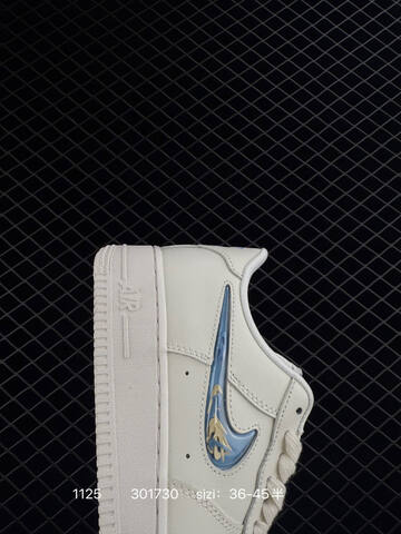 Nike Air Force 1 07 White With Blue Swoosh EU 36-45 Lifestyle - Unisex (BS-74018)