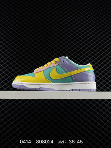 Nike Dunk Low Multi-color Patent Leather Yellow Turquoise Light Purple Pink White EU 36-45 Lifestyle - Unisex (BS-72106)