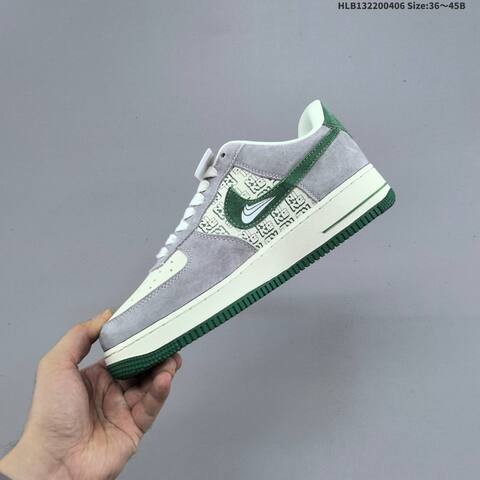 Nike Air Force 1 07 LV8 Off White Grey Dark Green EU 36-45 Sneaker - Unisex (BS-60917)