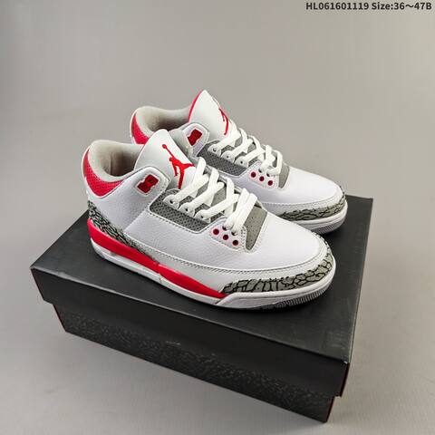 Jordan Air Jordan 3 Retro White Red EU 36-47 Basketball - Unisex (BS-63440)