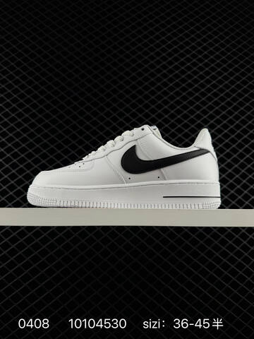 Nike Air Force 1 07 LV8 White With Black Swoosh Outline Black Outsole BMW M Motorsport Branding Details EU 36-45 Half Sizes Available Lifestyle - Unisex (BS-72229)