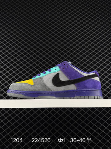 Nike SB Dunk Low Pro Grey Purple Yellow Black Turquoise EU 36-46 5 Skate - Unisex (BS-73853)